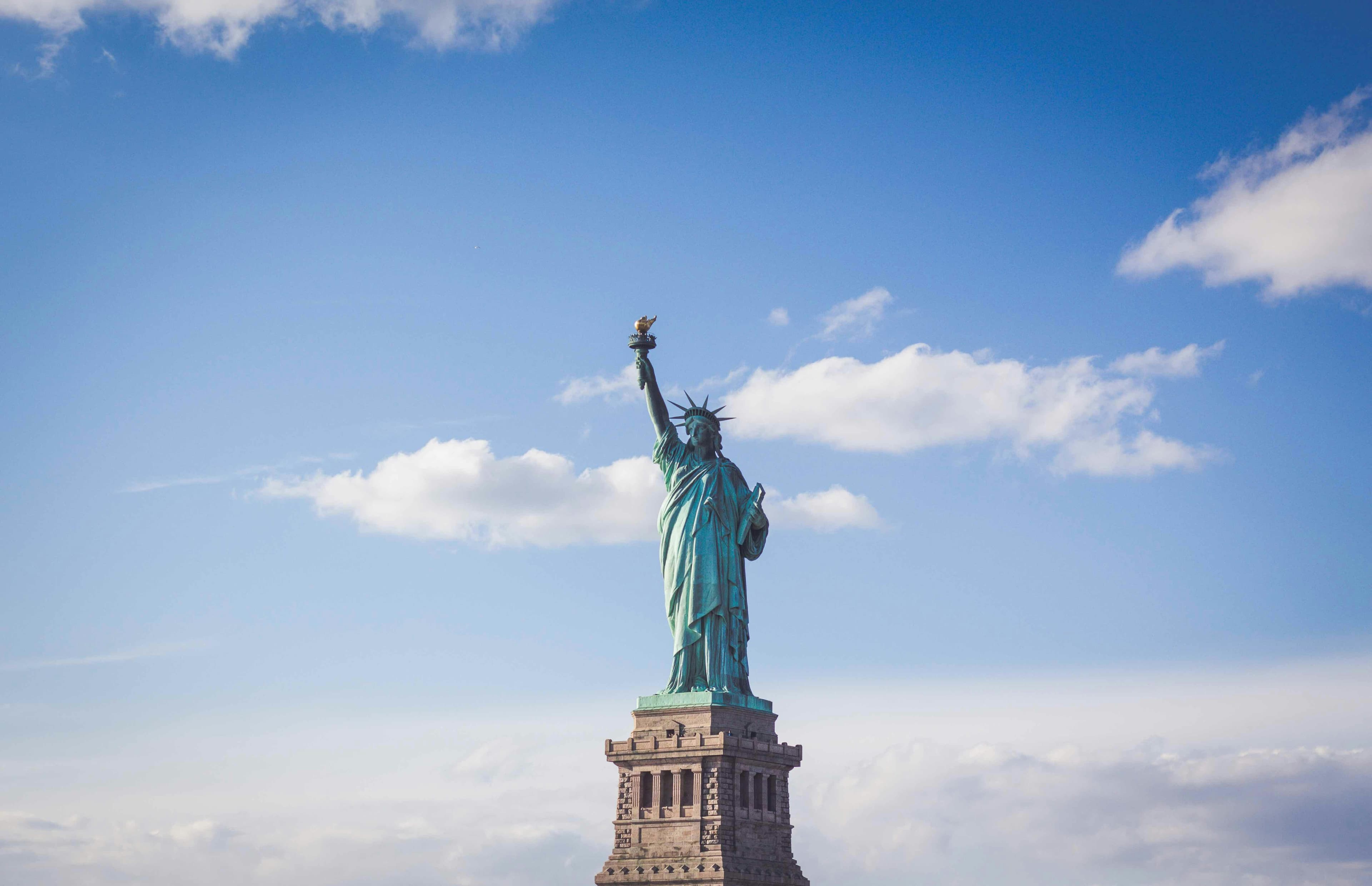 New York City skyline with Statue of Liberty